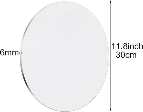 certbuy 4 قطع 1/4 "ورقة شبكي مستديرة 12 بوصة قطرها واضح الاكريليك دائرة مستديرة كعكة القرص خلفية الاكريليك مستديرة للزجاج DIY مشروع إطار الصورة اللوحات الفنية الحرفية in Kuwait