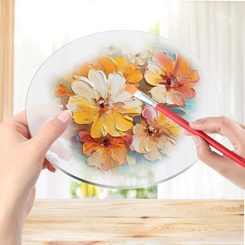 certbuy 4 قطع 1/4 "ورقة شبكي مستديرة 12 بوصة قطرها واضح الاكريليك دائرة مستديرة كعكة القرص خلفية الاكريليك مستديرة للزجاج DIY مشروع إطار الصورة اللوحات الفنية الحرفية in Kuwait