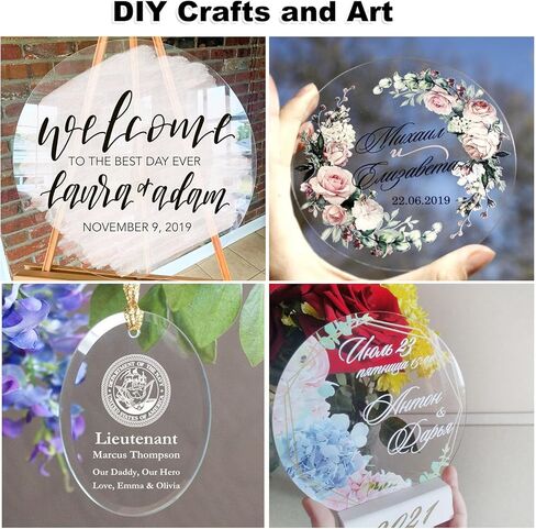 certbuy 4 قطع 1/4 "ورقة شبكي مستديرة 12 بوصة قطرها واضح الاكريليك دائرة مستديرة كعكة القرص خلفية الاكريليك مستديرة للزجاج DIY مشروع إطار الصورة اللوحات الفنية الحرفية in Kuwait