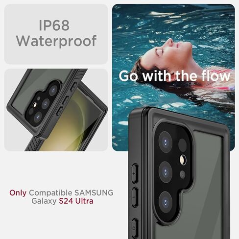 حافظة Miimall لهاتف Samsung Galaxy S24 Plus مقاومة للماء، [IP68 تحت الماء] [مقاومة للسقوط العسكري بطول 14 قدم] [عدسة كاميرا مدمجة وواقي شاشة] [مقاوم للغبار] حافظة هاتف مقاومة للصدمات لكامل الجسم لهاتف S24 Plus in Saudi Arabia