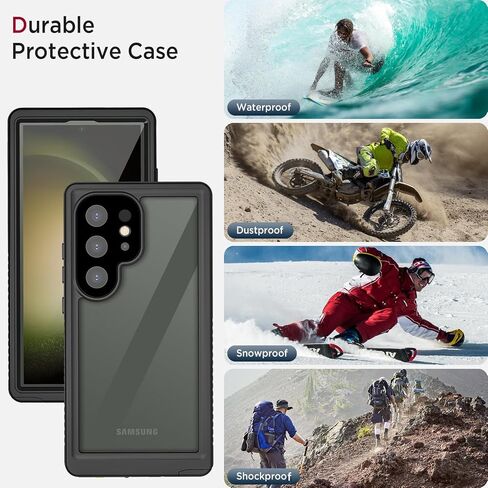 حافظة Miimall لهاتف Samsung Galaxy S24 Plus مقاومة للماء، [IP68 تحت الماء] [مقاومة للسقوط العسكري بطول 14 قدم] [عدسة كاميرا مدمجة وواقي شاشة] [مقاوم للغبار] حافظة هاتف مقاومة للصدمات لكامل الجسم لهاتف S24 Plus in Saudi Arabia