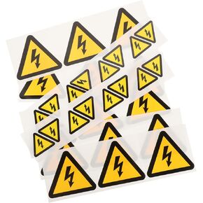 30pcs Label Electric Hazard Sign Voltage Decal High Voltage Sign Caution Risk Shock Sticker High Voltage Warning Decals Electric Symbol Sticker Triangle Stickers