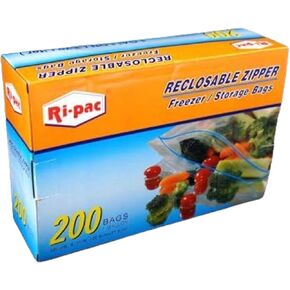 200 Gallon Size 10-9/16x11" Zip Lock Reclosable Freezer Storage Bags Zipper