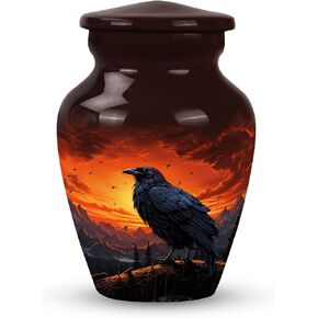 The Raven’s Dominion - Elegant Tiny Urn for Adult Ashes - Small Keepsake Memorial for Human Ashes - Classic Urn - Memorial Gifts - 3 Inch, 1 Pc, Natural