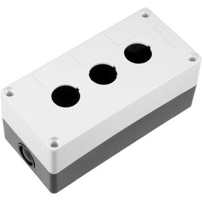uxcell Push Button Switch Control Station Box 22mm 3 Button Hole Black and White