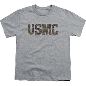 US Marine Corps USMC Camo Fill Unisex Youth T Shirt for Boys and Girls