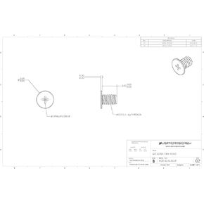 M2-0.4 X 3mm Machine Screw Stainless Steel Ultra Thin Head Phillips Drive (100 Pcs) - M20-30-M-SS-UT