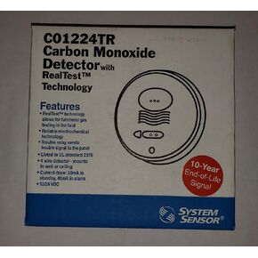 System Sensor Carbon Monoxide Detector CO1224TR with RealTest 12/24 VDC