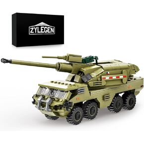 ZYLEGEN Military Vehicles Toy Building Set, Armored Vehicles Building Kit, Wars Army Battle Car Constrction Building Block for Kids and Adult (425PCS)