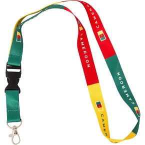Desert Cactus Country of Cameroon Lanyard Flag Car Keys ID Badge Holder Keychain Souvenir Detachable Breakaway Snap Buckle (Lanyard)
