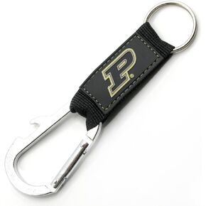 سلسلة مفاتيح Pro Specialities Group Purdue Boilermakers Keychainer Wordmark باللون الأسود