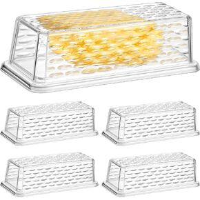 4 Pcs Clear Plastic Butter Dish with Lid Covered Butter Holder Beautiful Butter Container Serving Butter Tray for Refrigerator Counter, 7 x 3 x 2 Inches