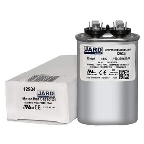 15 uF x 370 or 440 VAC Oval Run Capacitor by JARD # 12934