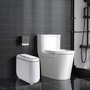3.7 Gallon Smart Bathroom Trash Can, Touchless Motion Sensor Garbage Can with Lid, for Bathroom, Office, rv, Bedroom, Living Room, White 8661
