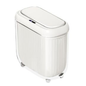 Slim Bathroom Trash Can with Lid 3.7 Gal Rechargable Smart Motion Sensor Trash Can Bedroom Automatic Touchless Garbage Can with Lid Trash Bin for Bathroom Bedroom Office Kitchen Black