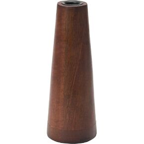 Bloomingville Cone Shaped Mango Wood Taper Candle Holder, Natural