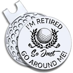 I'm Retired Golf Ball Marker with Magnetic Hat Clip, Funny Golf Gift for Men Woman