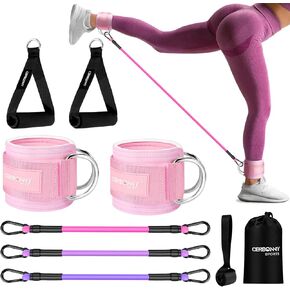 Ankle Resistance Bands with Cuffs for Leg, Butt, Hip and Gluteus Training, Ankle Bands for Working Out & Home Training