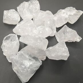 250g White Quartz Rough Stones Bulk Natural Raw Quartz Crystal Fountain Rocks for Cabbing,Tumbling,Polishing,Wrapping, Reiki,Aquarium Decoration,Healing Crystals(White)