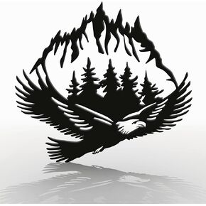 DIMARONGTON Deer Wall Decor - 13x8 Metal Wall Art Black Forest Decor - Mountain Decor for Home - Wall Woodland Decor - Hunting Decor - Deer Decor Rustic Cabin Décor