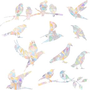 2 Sheets Anti-Collision Window Decals for Birds, Hummingbird Window Stickers Non Adhesive Prism Rainbow Window Clings for Glass Windows Indoor Decoration Supplies
