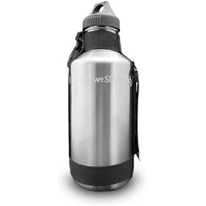 New Wave Enviro 40oz Stainless Steel Water Bottle with Strap