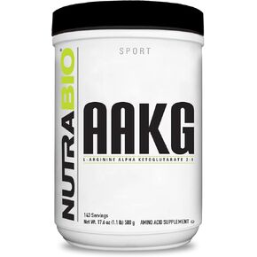 NutraBio Arginine AKG Workout Supplement Powder, 500g – Helps Support Lean Mass Gains, Boost Nitric Oxide, and Enhance Muscle Growth
