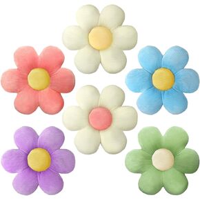 Sratte 6 Pcs Flower Pillows Flower Shaped Throw Pillow Cute Daisy Flower Pillow Flower Seating Cushions for Adults Reading Leisure Comfortable Home Bedroom Sofa Chair Couch Decor(19.69 Inch)