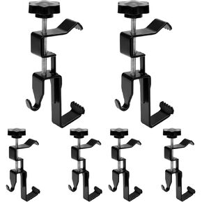6pcs Hand Twist Brick Wall Clips, 1.77-2.95in Adjustable Brick Hanger Clamp No Drilling & Wrench Heavy-Duty Stainless Steel Wall Clips for Outdoor Hanging Pictures