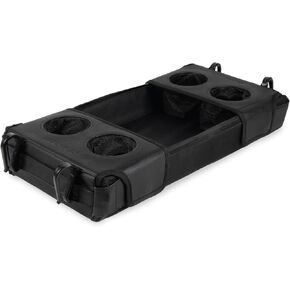 WONDERFOLD Double Sided Stroller Tray for Snacks & Activities Featuring Faux Leather Side for Eating, Polyester Side for Activities, and 4 Kid’s Cup Holders (W4 Series)