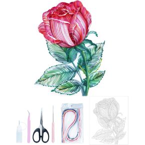 Uniquilling Quilling Kits مجموعة اللف الورقية للبالغين المبتدئين، 16 * 20in الطائر الطنان مع أدوات اللف الورقية واستخدام الدليل، مجموعات DIY للبالغين مجموعات الرسم ورقة تخريمية ديكور جدار الفن in Kuwait