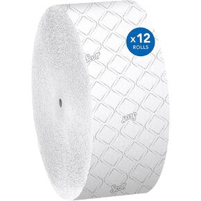 Scott® Coreless High-Capacity Jumbo Roll Toilet Paper (07006), with Elevated Design, 2-Ply, White, (1,150'/Roll, 12 Rolls/Case, 13,800'/Case)