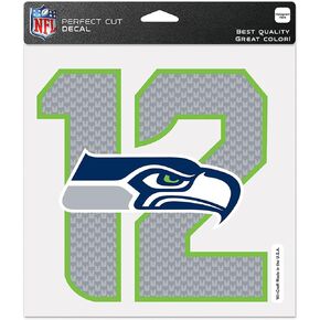 WinCraft NFL Seattle Seahawks 12th Man Decal, 8 x 8-Inch, Multicolor