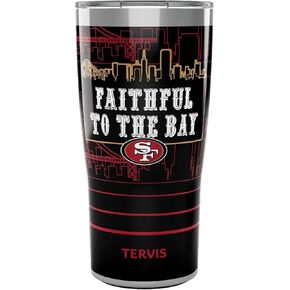 كوب سفر Tervis Traveler NFL San Francisco 49ers - مخلص لشعار الخليج، كوب سفر معزول ثلاثي الجدران يحافظ على المشروبات باردة وساخنة، 20 أونصة، من الفولاذ المقاوم للصدأ