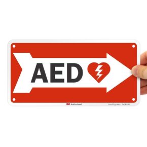 SmartSign-LB-2095-R-PL "AED" Sign with Right Arrow | 5" x 10" Plastic