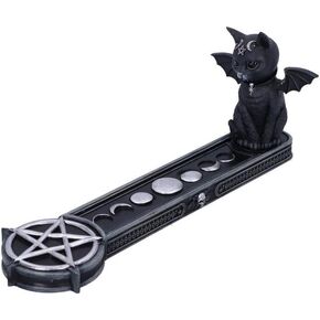 Nemesis Now Cult Cuties Malpuss Resin Incense Holder, 24cm, Black