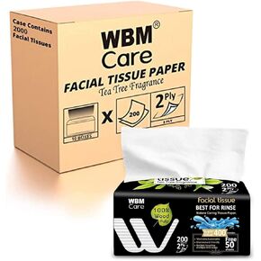Paper Towels, Enriched with Tea Tree Fragrance, 2Ply Sustainable & Washable, for All Skin Types, Facial Tissues, Pack of 10