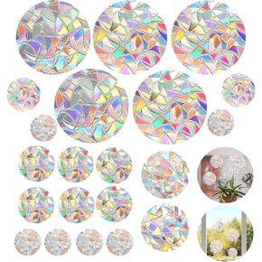 21PCS Window Decals to Prevent Bird Strikes, Circle Rainbow Anti Collision Window Stickers for Birds Window Decals to Prevent Bird Strikes