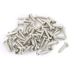 uxcell 50 Pcs M2 x 8mm Stainless Steel Phillips Round Head Self Tapping Screws Bolts