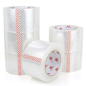 BOMEI PACK 3" Heavy Duty Packing Tape 6 Rolls, Total 660Y - 3 inch x 110 Yards, 2.4 mil Thick, Clear 3 Inch Wide Packaging Tape for Shipping, Mailing, Moving & Storage