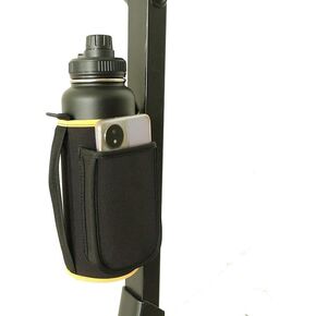 SACSTAR Magnetic Water Bottle Sleeve for Gym with Large Pocket Phone Holder, fit for Large 32/40 oz Bottles, Adsorbed it onto Gym Equipment