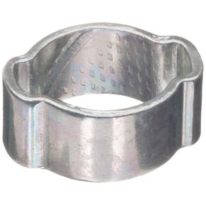 Dixon 1113 Zinc Plated Steel Pinch-On Double Ear Clamp, 1/2" Hose ID, 0.425" - 0.512" Hose OD Range (Pack of 100)