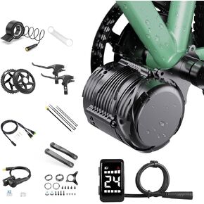 TSDZ8 48V750W Mid Drive Kit ,Upgraded 1056W Peak Power Torque Sensored Mid Drive Ebike Conversion Kit, Electric Bike Kit with Digital Display for 68-73MM Bottom Bracket Mountain Bike,Citybike,Tricycle