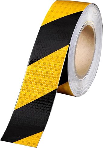 Black Yellow Caution Reflective Tape 2 Inx 82 Feet Reflective Tape Outdoor Safety Floor Tape Hazard Driveway Reflectors for Vehicles, Trailers, Boats, Signs(Black and Yellow) in Saudi Arabia