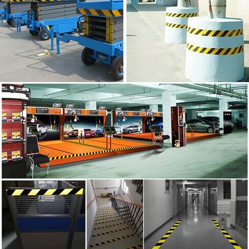 Black Yellow Caution Reflective Tape 2 Inx 82 Feet Reflective Tape Outdoor Safety Floor Tape Hazard Driveway Reflectors for Vehicles, Trailers, Boats, Signs(Black and Yellow) in Saudi Arabia