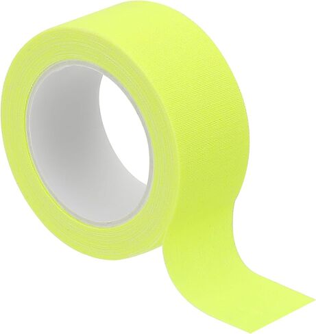 PATIKIL 1 inch x 16.5 feet Neon Gaffer Cloth Tape, 1 Roll Fluorescent Adhesive Tape UV Black Light Glow Tape for UV Party, Yellow in Saudi Arabia