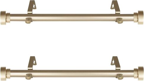 1 inch Side Curtain Rod 12-20 inch (Set of 2) - Gold in Saudi Arabia
