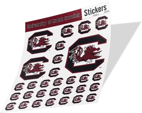 ملصقات صبار الصحراء بجامعة ساوث كارولينا Gamecocks USC Cocky الفينيل الشارات الكمبيوتر المحمول زجاجة ماء سيارة القصاصات 11.42x8.98 ورقة T3 (النوع 3 C) in Saudi Arabia
