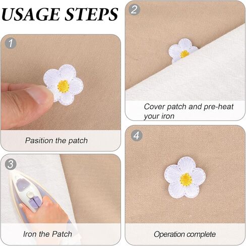 20 Pcs Flower Iron on Patches,Flower Patches for Clothes Cute Colorful Embroidered Sew on Flower Applique Embroidery Patch for Clothing Repair and Decoration DIY Craft (10 Colors) in Kuwait