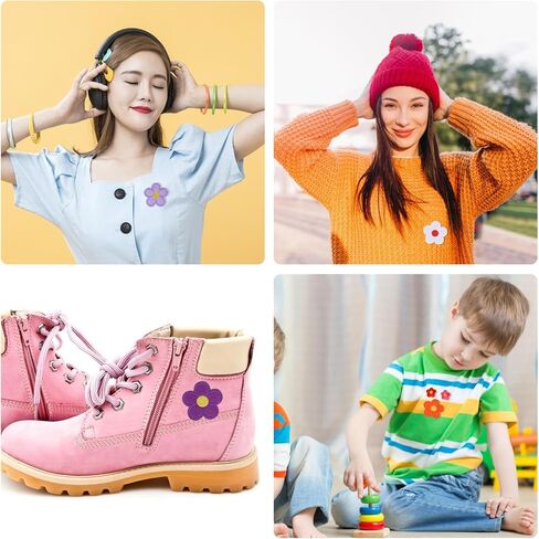 20 Pcs Flower Iron on Patches,Flower Patches for Clothes Cute Colorful Embroidered Sew on Flower Applique Embroidery Patch for Clothing Repair and Decoration DIY Craft (10 Colors) in Kuwait